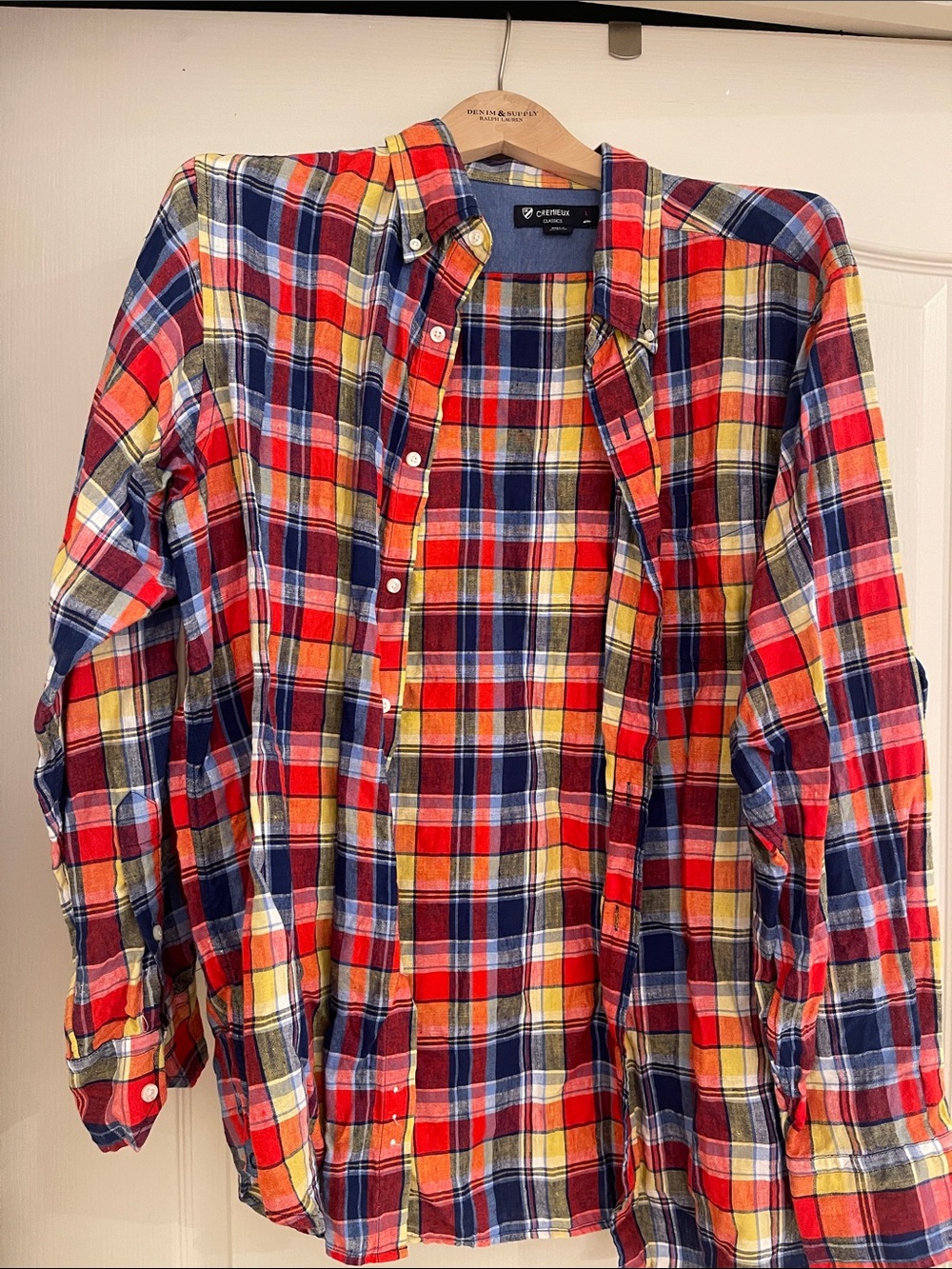 Daniel Cremieux Red Navy Yellow Plaid Button-Down Shirt